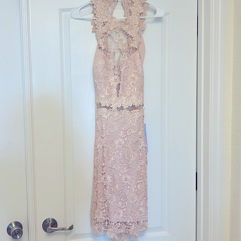 Pink lace dress